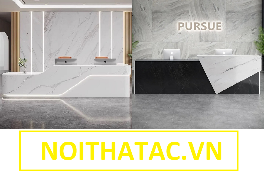 Quầy lễ tân vân đá cao cấp