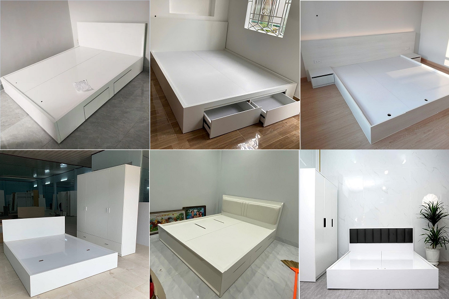 Tổng hợp các mẫu giường ngủ trắng