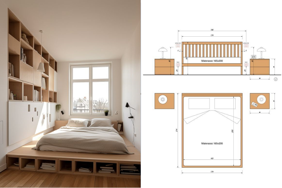 Miễn phí bản vẽ 3D giường ngủ cho khách hàng