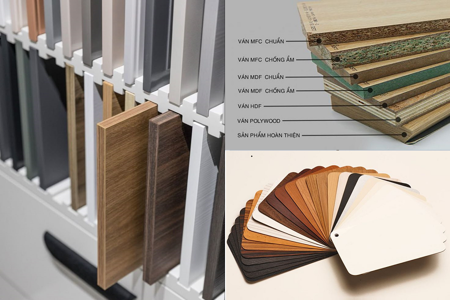 Chất liệu MDF lỏi xanh bền bỉ được sử dụng cho quầy