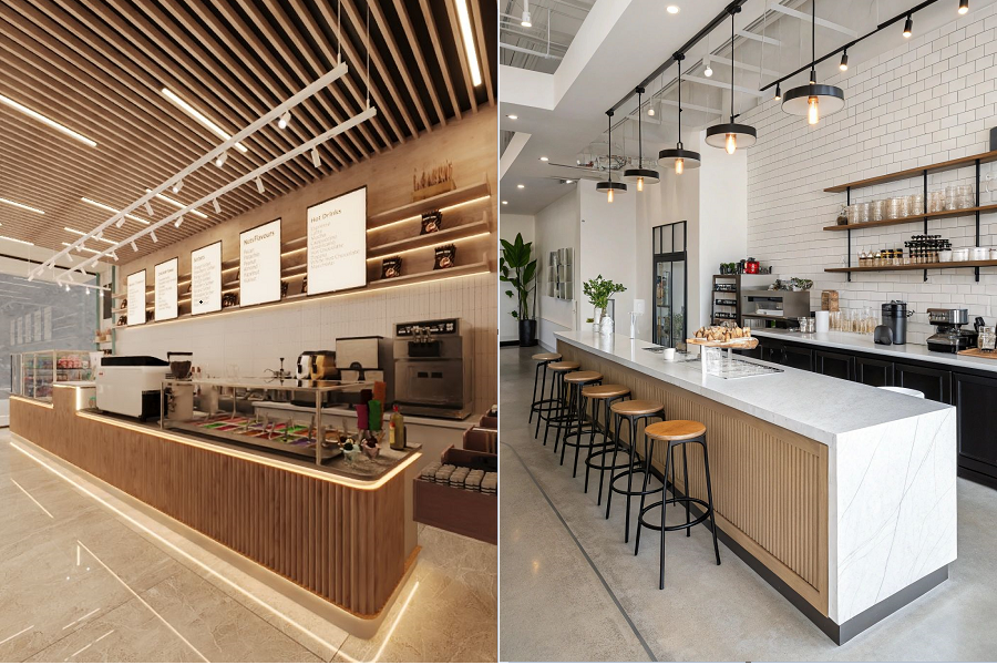 Thi công quầy bar - quầy pha chế chữ I theo yêu cầu