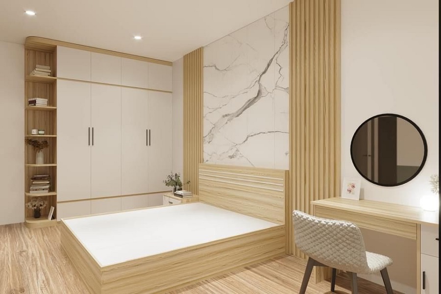 Giường ngủ MDF lỏi xanh chắc chắn tại TPHCM theo yêu cầu