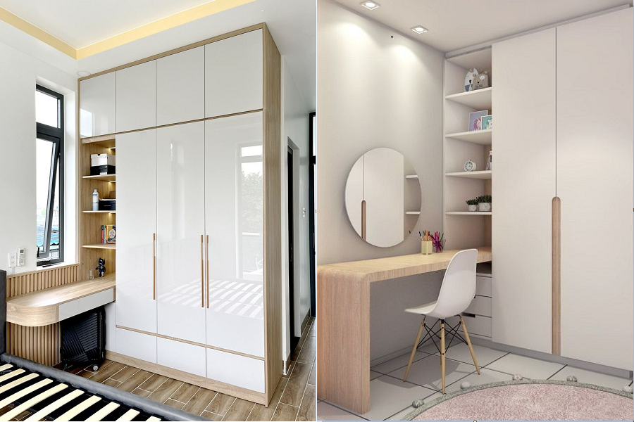 Tủ quần áo kết hợp bàn trang điểm theo yêu cầu tại TPHCM