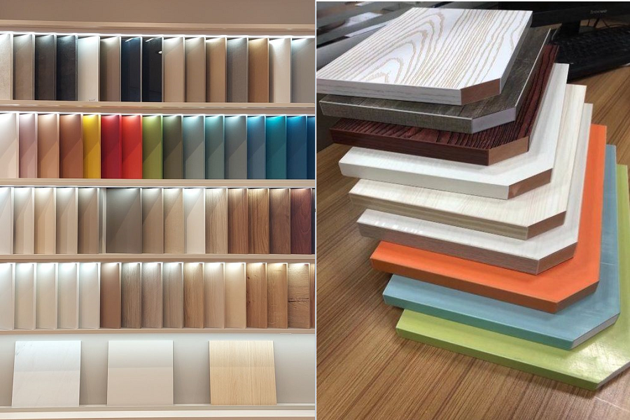Ván MDF phủ Melamein lỏi nâu dùng cho tủ quần áo