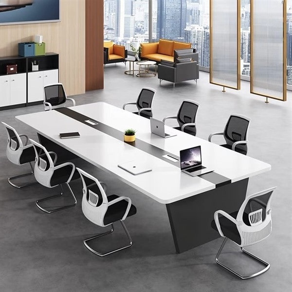 Bàn họp 1m2 x 2m4 trắng đen BH008