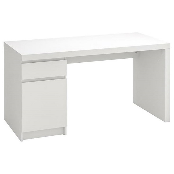 Bàn làm việc 1m4 x 60cm full trắng BLV010