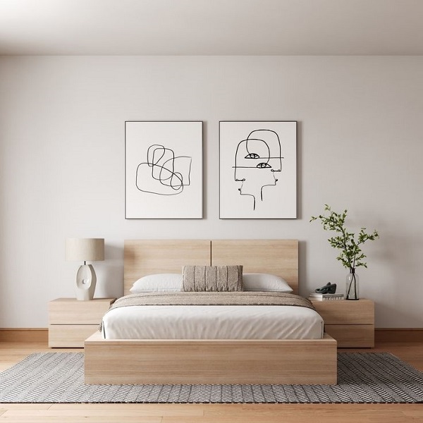 Giường ngủ 1m6 x 2m kèm tab đầu giường GN020