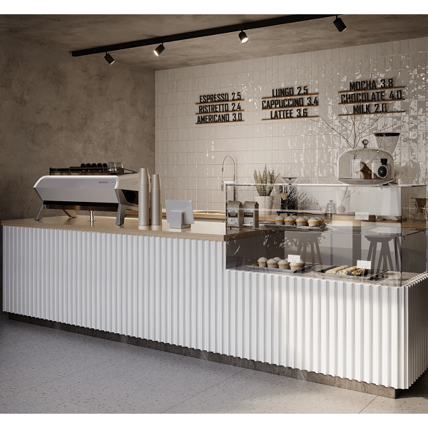 Quầy bar 3m ốp lam sóng QB006