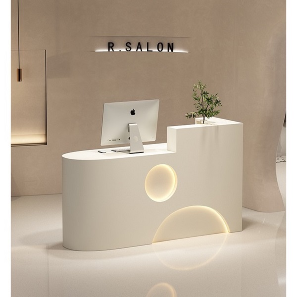 Quầy lễ tân 1m2 bo cong QLT069