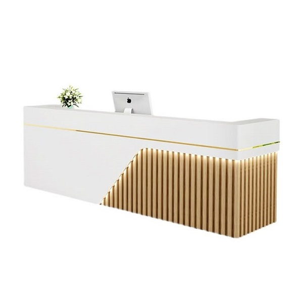 Quầy lễ tân 2m4 lam sóng QLT011