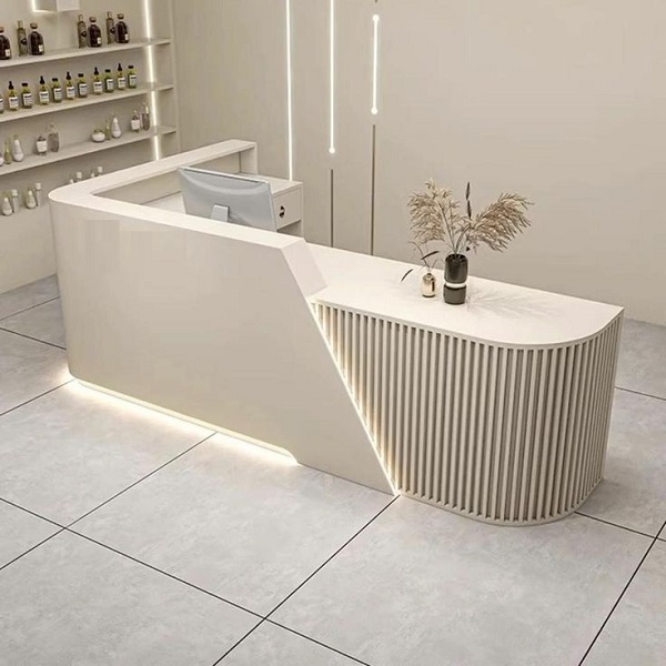 Quầy lễ tân chữ L cao cấp QLT065