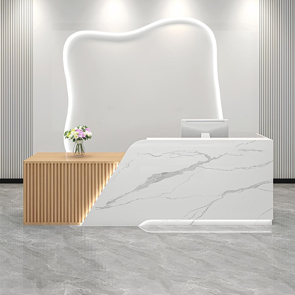 Quầy lễ tân ốp lam cao cấp QLT027