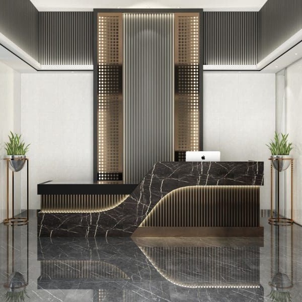 Quầy lễ tân sang trọng QLT003