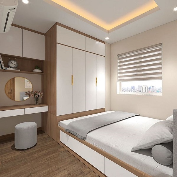 Tủ quần áo kèm giường 1m6 x 2m6 TQA029