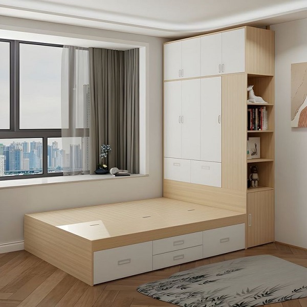 Tủ quần áo kết hợp giường ngủ 1m2 x 2m6 TQA011