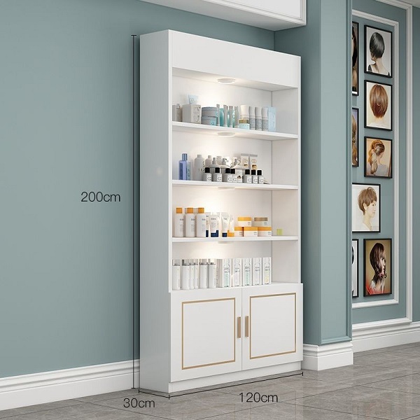 Tủ trưng bày full trắng 1m2 x 2m TTB003
