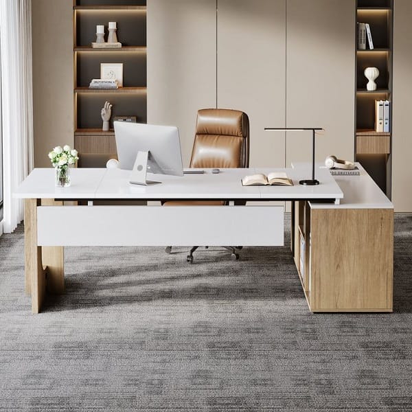 Bàn giám đốc gỗ công nghiệp 2m x 1m4 BGD052