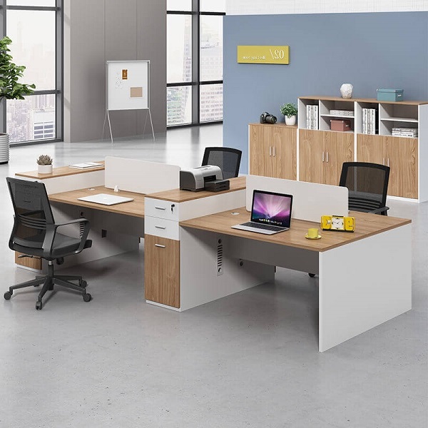 Bàn làm việc cụm 4 giá rẻ BLV038