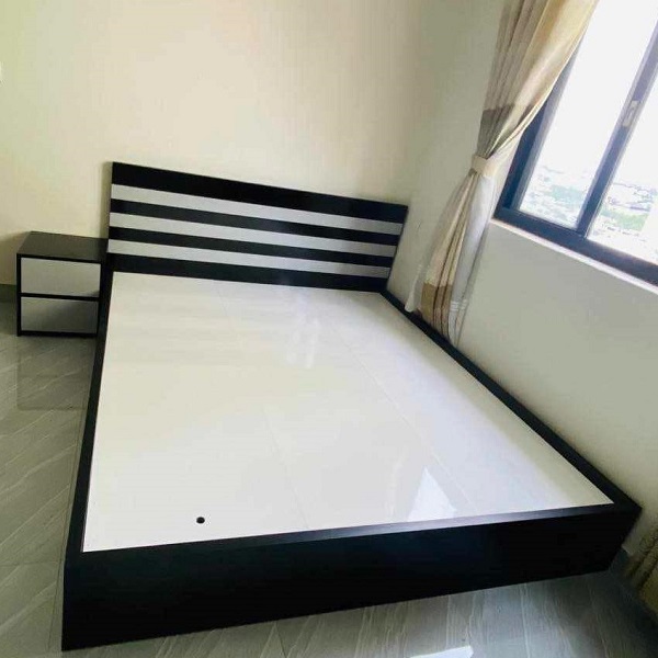 Giường ngủ đen trắng 1m6 x 2m GN058