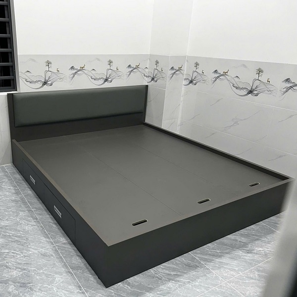 Giường ngủ full đen 1m6 x 2m GN078