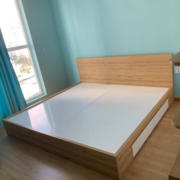 Giường ngủ vân gỗ 1m6 x 2m GN054
