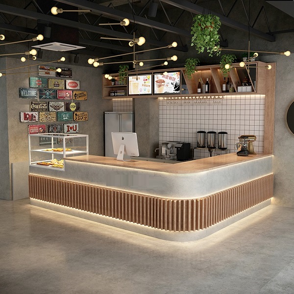 Quầy bar chữ L bo cong QB056