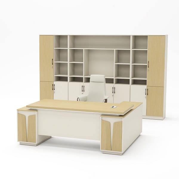 Bàn giám đốc kèm tủ hồ sơ MDF BGD072