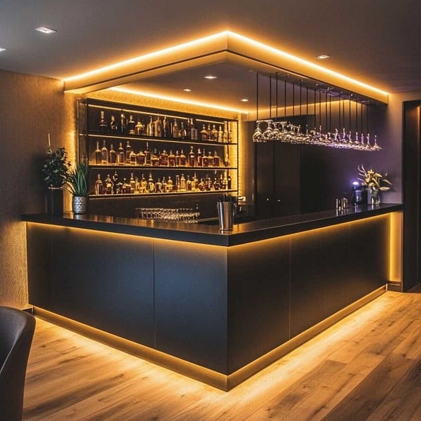 Quầy bar chữ L 2m4 x 3m QB091